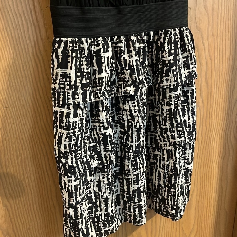 Mossimo Black & Cream Tank Dress with Tiered Dress Medium - Picture 3 of 10